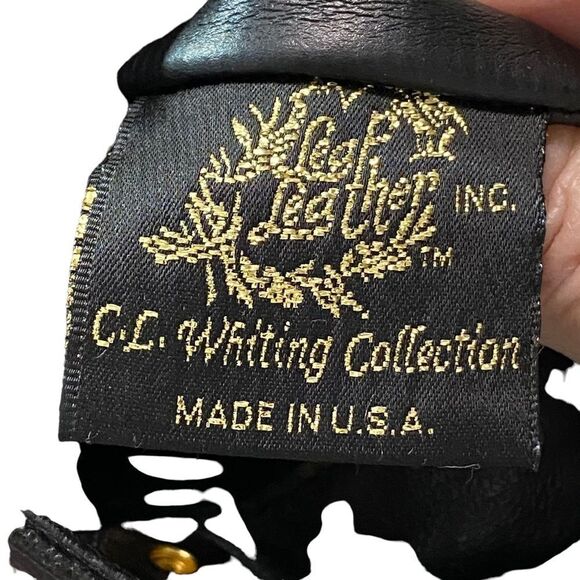 C.L. WHITING LEAF LEATHER - SMALL OVAL SHAPE CROSSBODY BAG - EXC CONDITION - B - Picture 3 of 10